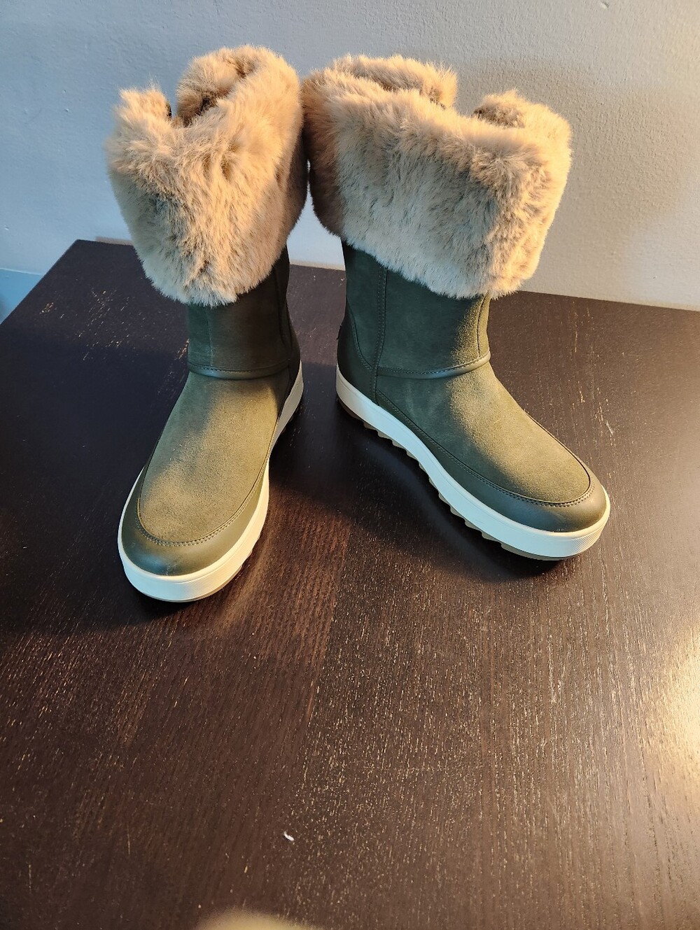 Koolaburra by Ugg, Faux-Fur Trim Winter Boots - Olive